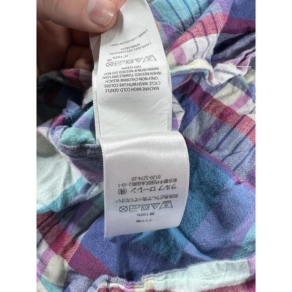 Ralph Lauren Shirt Mens Big 3X Blue Indian Madras Plaid Short Sleeve Cotton - Picture 12 of 15